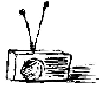 das Radio mit der Antenne